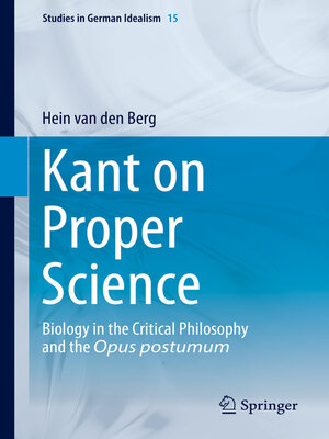 cover image of Kant on Proper Science